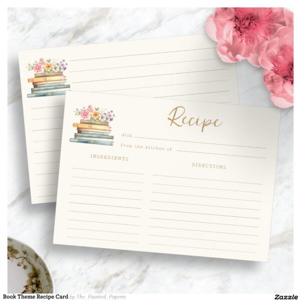 Book Theme Recipe Card