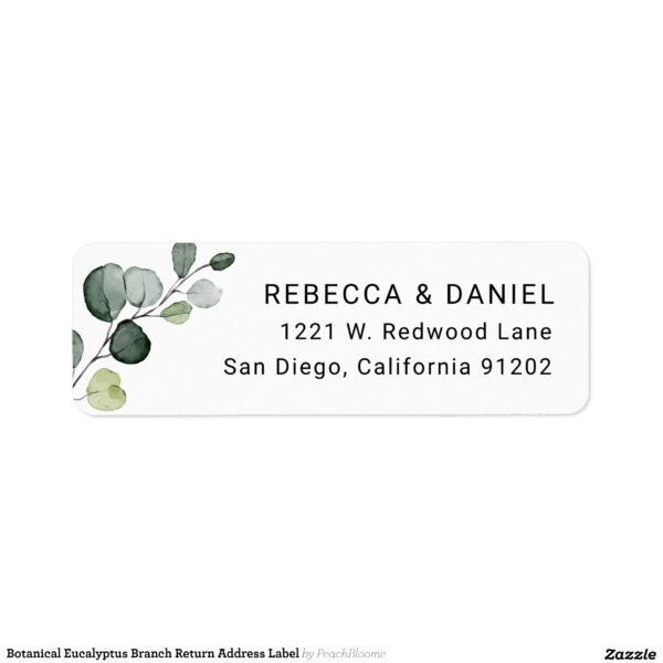 Botanical Eucalyptus Branch Return Address Label