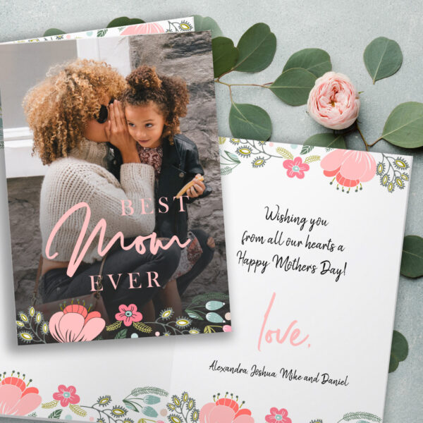 Best mom ever personalized photo Mothers Day Holiday Card