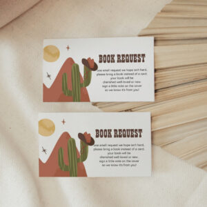Cowboy Western Baby Shower Book Request Enclosure