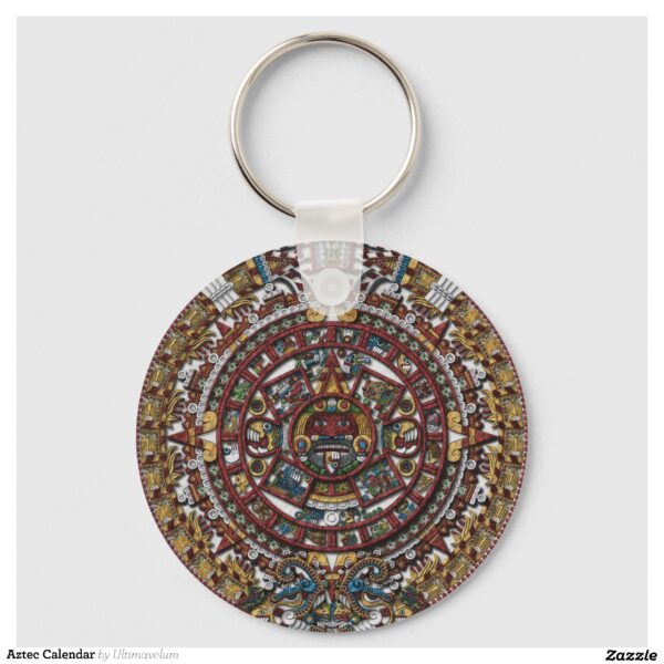 Aztec Calendar Keychain